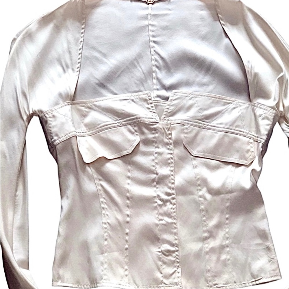 Rare! Gucci tom ford ss04 runway corset ribbon silk blouse - Picture 4 of 10